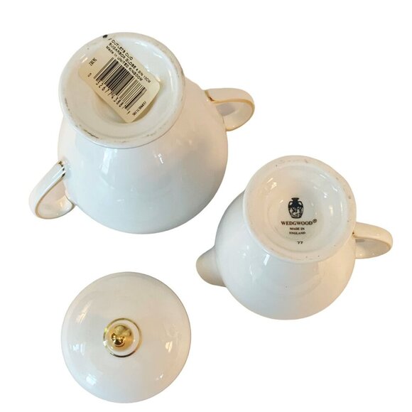 Vtg Wedgwood Fine Bone China Clio Cream & Sugar Bowl with Lid Tea Serve Ware - Picture 5 of 10